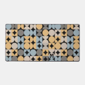 Retro Grau Blau Beige Braun Schwarzer Pop Kunstmus Schreibtischunterlage (Vorderseite)