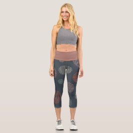 Retro-Grau Capri Leggings
