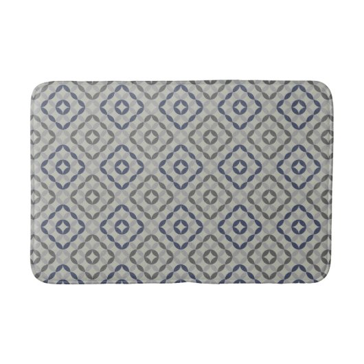 Retro-Grau-Muster-Badmatte Badematte (Vorderseite)