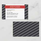 Retro Grau Red Banner Business Card Visitenkarte (Vorne/Hinten)