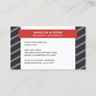 Retro Grau Red Banner Business Card Visitenkarte
