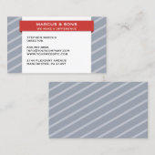 Retro Grau Red Banner Business Card Visitenkarte (Vorne/Hinten)