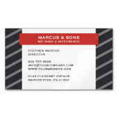 Retro Grau Red Banner Magnetische Visitenkarte (Vorderseite)