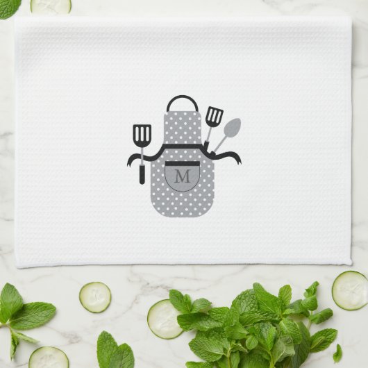 Retro-Grau-Schürze Geschirrtuch (Gefaltet)