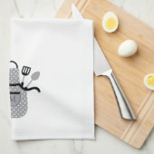 Retro-Grau-Schürze Geschirrtuch (Viertel Falte)