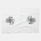 Retro-Grau-Schürze Geschirrtuch (Horizontal)