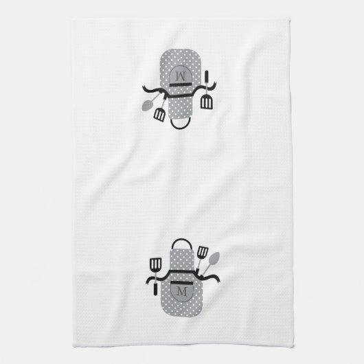 Retro-Grau-Schürze Geschirrtuch (Vertikal)