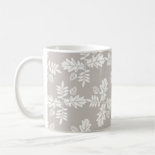 Retro Grau Weiße Blumige Minimalistische Y2K Frühl Kaffeetasse