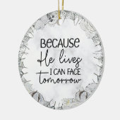 Retro Graue Blumenzauber Osterfeier Keramik Ornament (Links)