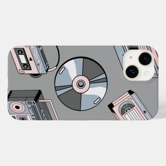 Retro-graue Handy-Gehäuse Case-Mate iPhone Hülle (Rückseite (Horizontal))