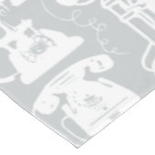 Retro-Graue oder ein beliebiges Farbfernsehmuster Tischdecke (Schrägansicht)