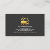 Retro Graue schwarze Schicht Gold LKW Treiber Visitenkarte (Rückseite)