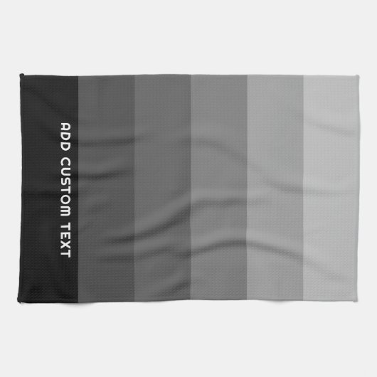 Retro Graue Streifen mit einfachem Sans Serienname Geschirrtuch (Horizontal)
