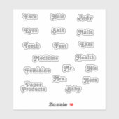 Retro-graue Toilettenmarken Aufkleber (Blatt)