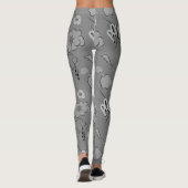 Retro-graues Comicbook-Muster Leggings (Rückseite)