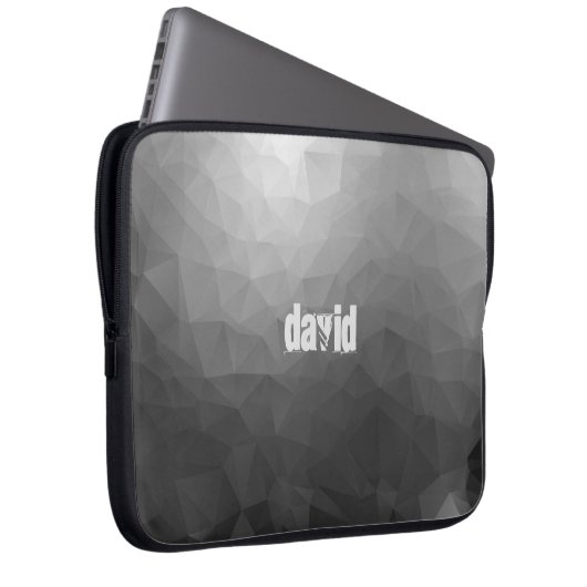 Retro-Graues Polygonales Muster mit Anpassung Laptopschutzhülle (Vorne Rechts)