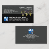 Retro Graukolben Gold Light Bulb Electrical Visitenkarte (Vorne/Hinten)