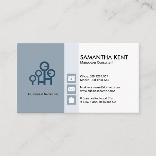 Retro-Grauspalte Blöcke Berufliches Unternehmen Visitenkarte (Vorderseite)