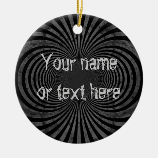 Retro-Graustreifen Keramik Ornament (Vorne)