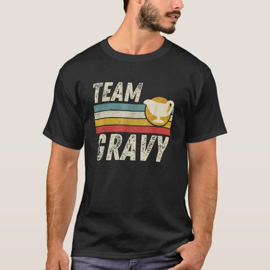 Retro Gravy Lovers Team Gravy Funny Thanksgiv T-Shirt (Vorderseite)