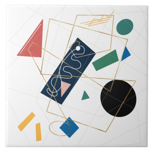 Retro Gray Big Daisy Flowers White Design Fliese (Vorderseite)