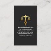 Retro Gray Black Layers Gold Tab Anwalt Visitenkarte (Rückseite)