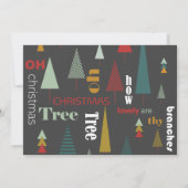 Retro Gray Colorful Oh Weihnachtsbaum Fotokarte Einladung (Rückseite)