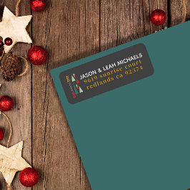 Retro Gray Colorful Oh Weihnachtsbaumadresse