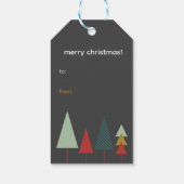 Retro Gray farbenfroh Oh Weihnachtsbaum Urlaub Geschenkanhänger (Rückseite)