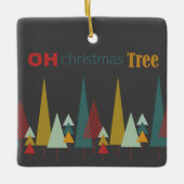Retro Gray farbenfroh Oh Weihnachtsbaum Urlaub Keramikornament (Vorderseite)