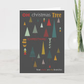 Retro Gray farbenfrohe Oh Weihnachtsbaum Weihnacht Karte (Vorderseite)