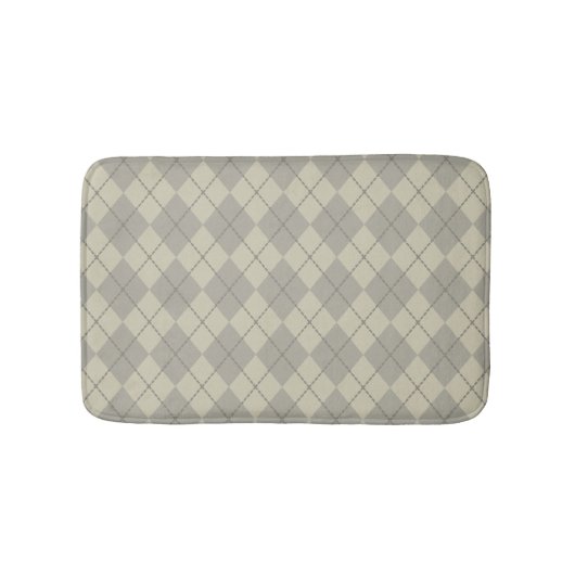 Retro Gray Raute Bad Rug Badematte (Vorderseite)