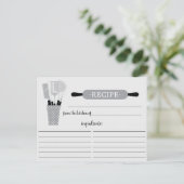 Retro Gray Rolling Button Kitchen Tools Rezept Car Postkarte (Stehend Vorderseite)