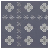 Retro Gray Scandi Floral Print Stoff (Nahaufnahme)