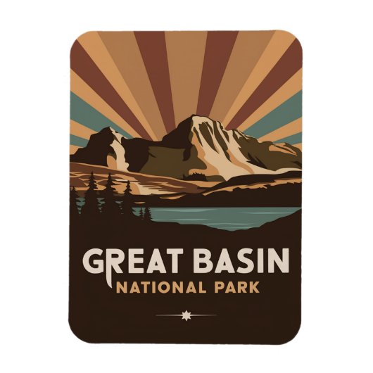 Retro Great Basen National Park Magnet (Vertikal)