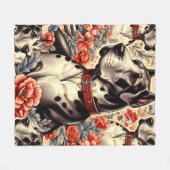 Retro Great Dane Illustration Fleecedecke (Vorderseite (Horizontal))