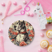 Retro Great Dane Illustration Pappteller (Party)