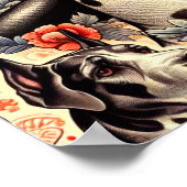 Retro Great Dane Illustration Poster (Ecke)
