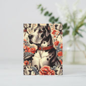 Retro Great Dane Illustration Postkarte (Stehend Vorderseite)