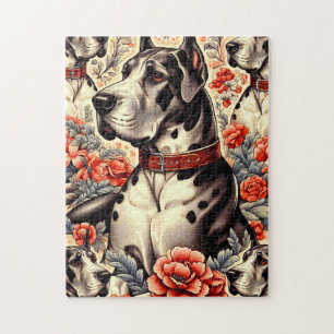 Retro Great Dane Illustration Puzzle