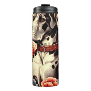 Retro Great Dane Illustration Thermosbecher