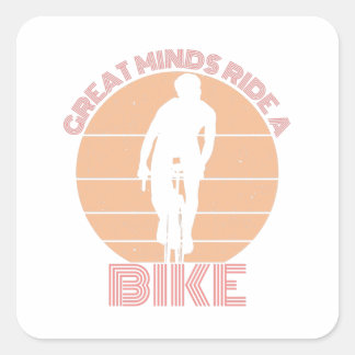 Retro Great mindre ride a bike Quadratischer Aufkleber
