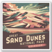 Retro Great Sand Dunes National Park Aufkleber (Vorderseite)