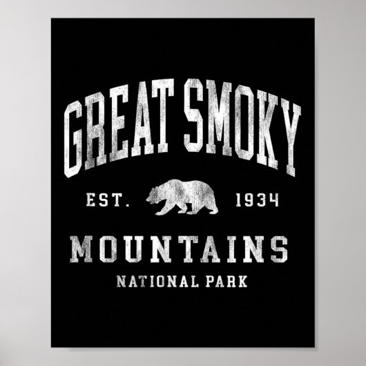 Retro Great Smoky Mountains National Park Mens Wom Poster (Vorne)