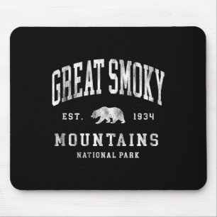 Retro Great Smoky Mountains Nationalpark Herren Da Mousepad