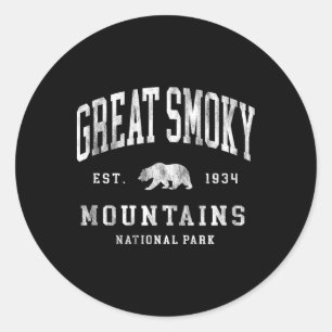 Retro Great Smoky Mountains Nationalpark Herren Da Runder Aufkleber