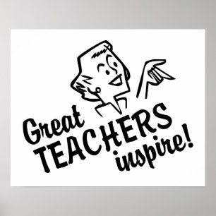 Retro Great Teachers Inspirierte Poster