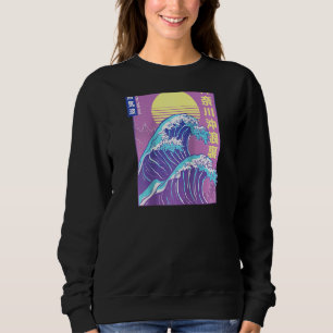 Retro Great Wave Japanisch Vaporwave 90er Jahre Äs Sweatshirt