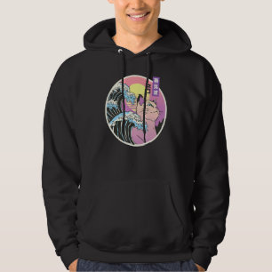 Retro Great Wave Japanisch Vaporwave Cat 90's Aest Hoodie