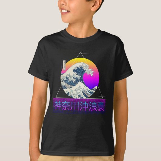 Retro Great Wave off Kanagawa Vaporwave T-Shirt (Vorderseite)